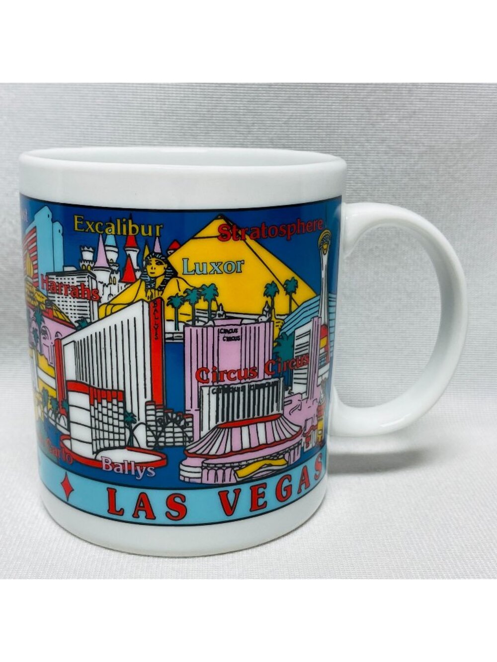 Las Vegas Souvenir Mug With Colorful Landmarks Design 10oz Ceramic Coffee Cup